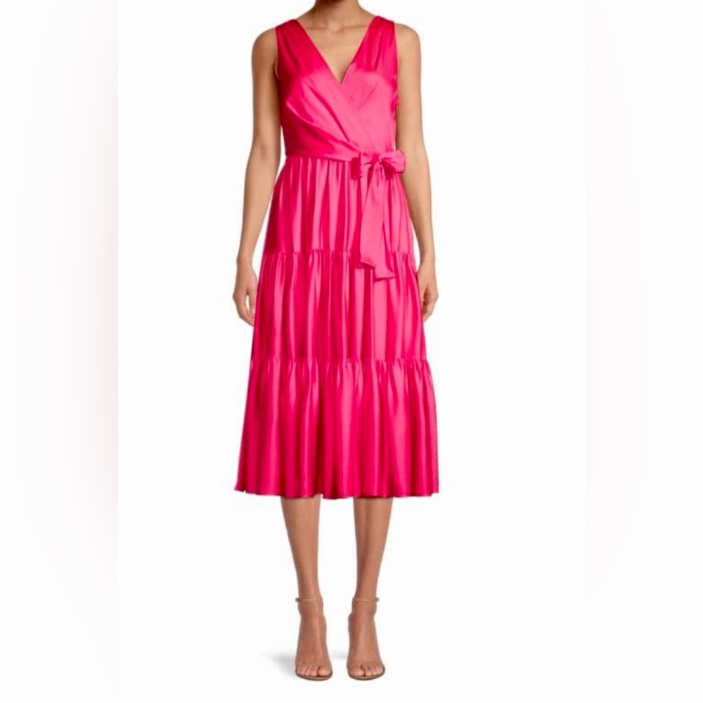 UNGARO Alyssa Sleeveless,Tiered Dress in Punch - Size XL - NWT